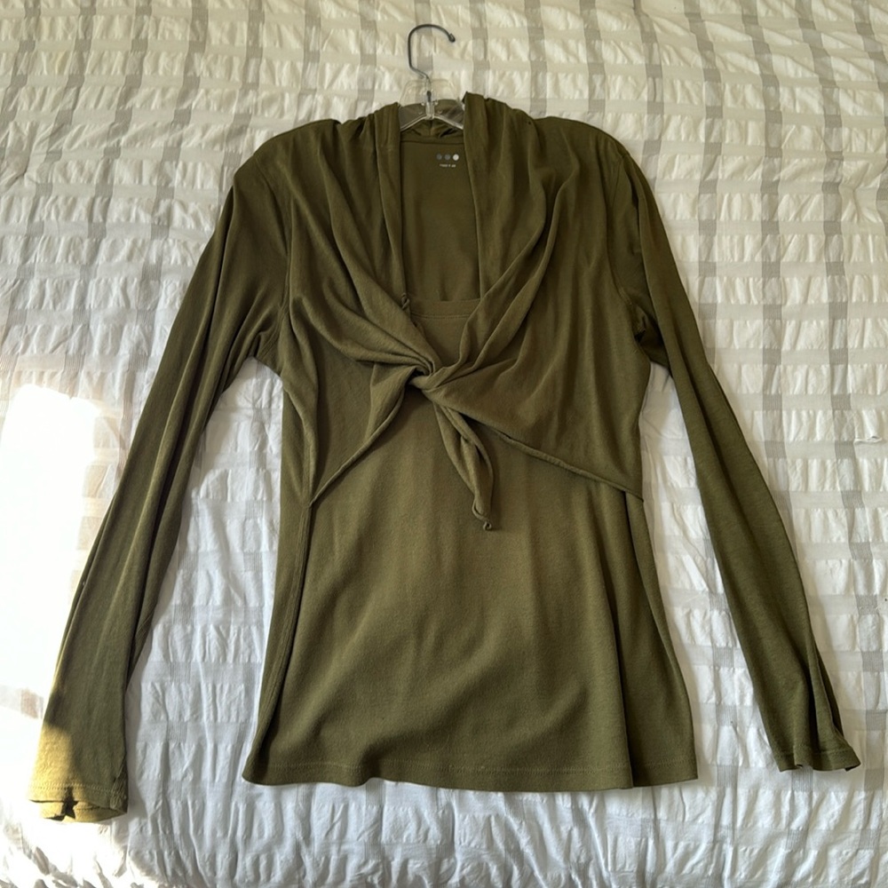 Three Dots Olive Green Top